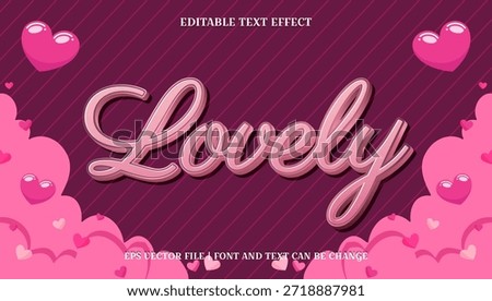 Sweet Lovely Pink Editable Text Effect Style. A charming customizable vector asset, perfect for romantic designs, Valentine's Day, invitations, and heartfelt messages