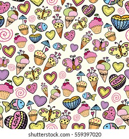 Sweet Lovely Seamless Pattern