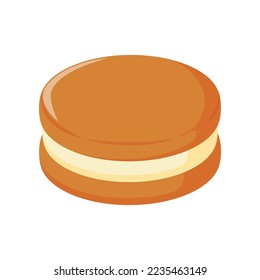 sweet macaron illustration design with vanilla topping