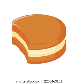 sweet macaron illustration design with vanilla topping