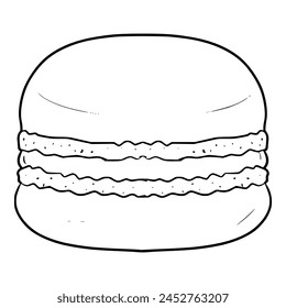 sweet macaron illustration outline vector	
