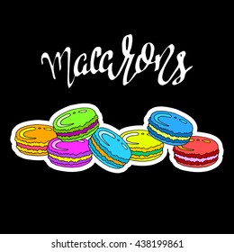 sweet, macaroon, dessert, food, illustration, background, french, colorful, pastry