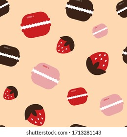 sweet macaroons and dessert illustration