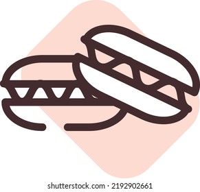 Macarones dulces, ilustración, vector sobre un fondo blanco.