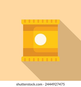 Sweet machine packet icon flat vector. Store crisp. Package food sack