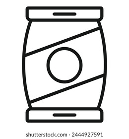 Sweet machine packet icon outline vector. Store crisp. Package food sack