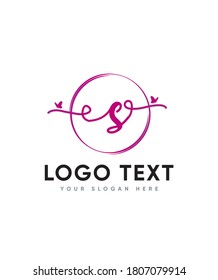 A sweet and magical handwritten letter type S  logo template, Vector logo for business and company identity 