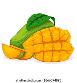 Vector de mango aislado en fondo blanco