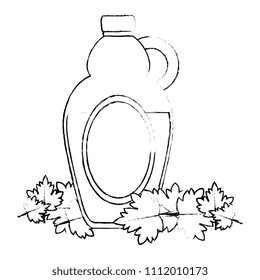 sweet maple syrup bottle and leafs