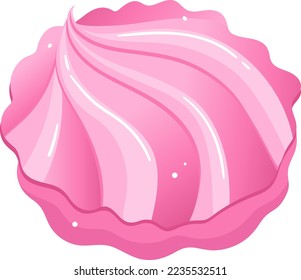 Sweet marshmallow, calories delicious treat, sugar sticky, soft round, isolated on white, design, flat style vector illustration.
