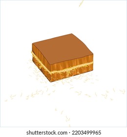 Sweet martabak cake with grated cheese. vector illustration design