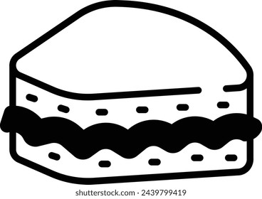 Sweet Martabak glyph and line vector illustration