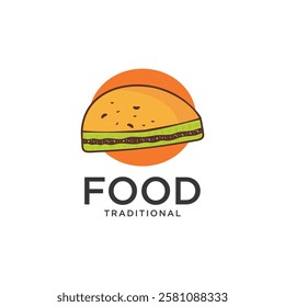 Sweet Martabak Indonesian Street Food Pancake Logo Design Vector