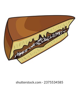 sweet martabak or "martabak manis or terang bulan" is Indonesian dessert, suitable for sticker and graphic design elements