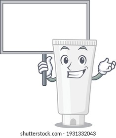 sweet Mascot design of shower gel bring a board. Vector illustration