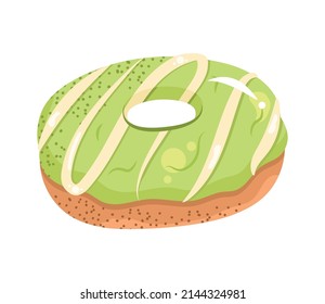 Sweet Matcha Donut Pastry Icon