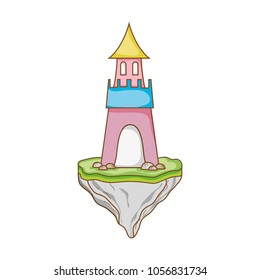 sweet medieval castle in the floating rock