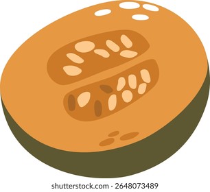 Melão doce cantaloupe fruta vetor ilustração
