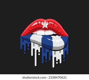 Bandera de los labios de Cuba fundidos y dulces