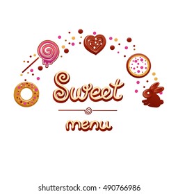 Sweet menu isolated on a white background