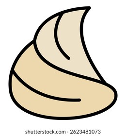 Sweet meringue icon. Outline sweet meringue vector icon color flat isolated