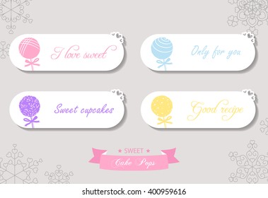 Sweet message with a cake pops icon