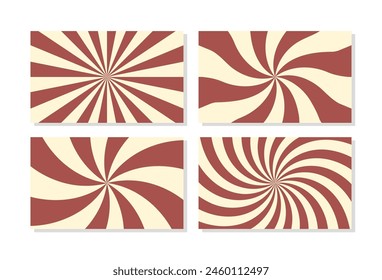 Sweet Milk Chocolate Background Set. Choco Spiral Backdrop Collection. Candy Confectionary Abstract Frame for Banner and Advertising Template.