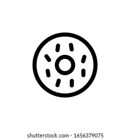 Sweet Milk Doughnut Foods Icon Vector Illustration. Outline Style.
