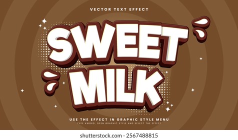 Sweet Milk Editable Text Effect Template Suitable for Cartoon Style