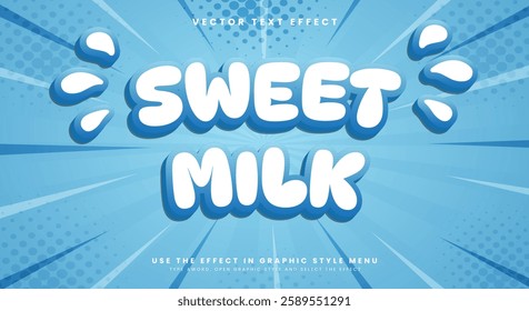 Sweet Milk Modern Style 3d editable text effect Template