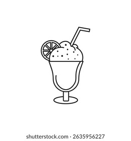 Milkshake doce com guarnição de frutas