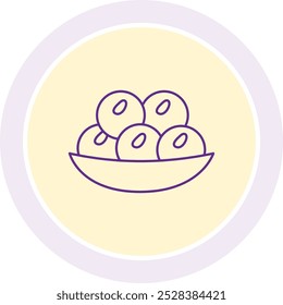 Sweet Mithai Icon Representing Traditional Indian Sweets, Festivity, and Celebration, Perfect for Highlighting Cultural Festivals, Weddings, and Special Occasions with a Delicious and Vibrant Design.