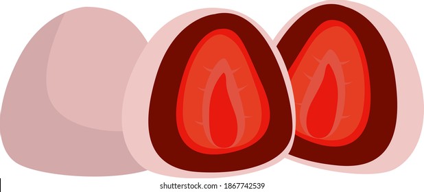 Sweet mochi, illustration, vector on white background.