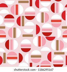 Sweet modern half of circle and geometric seamless pattern vector design for fashion,fabric,wallpaper, and all prints on sweet light pink