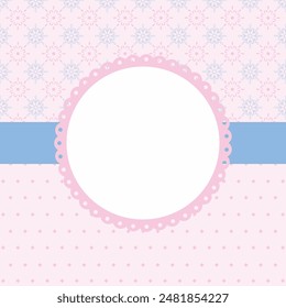 Sweet modern pastel geometric seamless pattern frame border text place