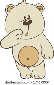 sweet modest  white bear cub