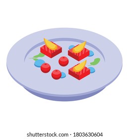 Sweet molecular cuisine icon. Isometric of sweet molecular cuisine vector icon for web design isolated on white background