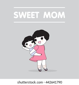 Sweet Mom Mother's Day Card Character illustration