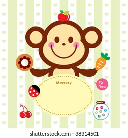 sweet monkey tag in green