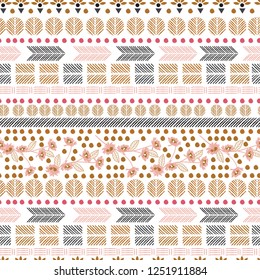 Sweet mood seamless pattern. Hand drawn lines and flower abstract stripe Sketch vector illustration design for fashion,fabric,wallpaper , and all prints on white background
