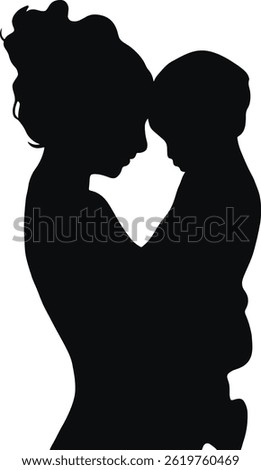 Sweet Mother's Day vector capturing a mother's nurturing touch and deep emotional bond.