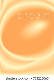 Sweet mousse, cream, ice creams, confectionery fillings. Abstract dessert caramel beige background. Vector illustration