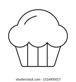 Sweet muffin bread vector illustration in black and white.. Icon for websites and mobile applications.