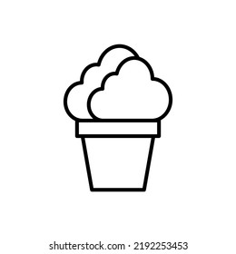 vector de icono de pastel de muffin dulce, estilo de contorno