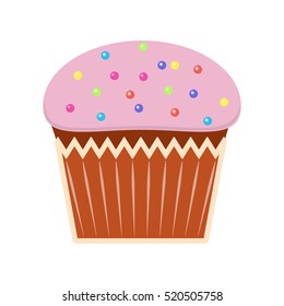 A sweet muffin with colored dots.