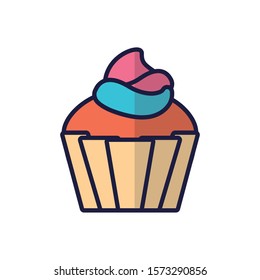 Sweet muffin icon design, dessert food delicious sugar snack and tasty theme Vector illustration