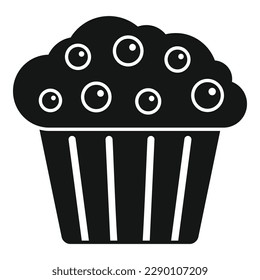 Sweet muffin icon simple vector. Chocolate cake. Food pastry