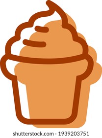 Süßer Muffin, Illustration, Vektorgrafik auf weißem Hintergrund