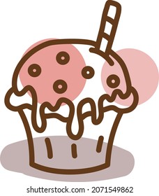 Sweet muffin, illustration, vector, on a white background.