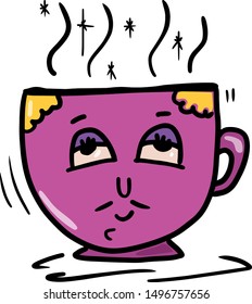 Sweet Mug. magic characters. Hand drawn vector illustration. Useful for fabric, cover, t-shirt design.